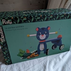 New Moulin Roty "Dans La Jungle" "Panther" Ride-On/Push Along Stroller